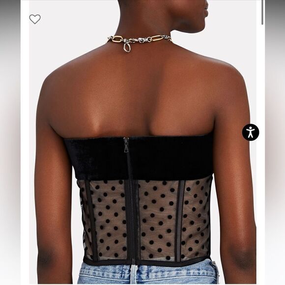 NWT ROZIE CORSETS Strapless Velvet Polka Dot Corset Size 42/ US Large - Picture 4 of 16